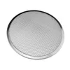 Pizza Baking Tray Multipurpose Food Grade Aluminum Alloy Round Baking Mesh Pan for Home