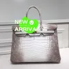 Designer Himalaya Crocodile Borse Borse Borse importate per la pancia bianca Platinum Borsa da 35 pollici a mano personalizzata a mano versatile borse versatile WN-QZ65