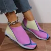 Scarpe casual Donne Slip piatto su mocassini mescolano colori femminile mesh da tennis traspirante sneaker autunnali aptine femminili all'aperto