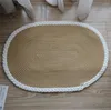 Carpets Simple Japanese-style Woven Mat Entrance Door Bathroom Water-absorbent Scuffing Foot Cream Oval Floor