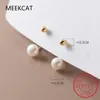 Stud Earrings 925 Sterling Silver Fashion Natural Freshwater Pearl Ear Hook Unique Screw Bead Earring For Women Piercing Jewelry BKEJ025