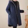 Trench Coats pour femmes 2024 Vestes d'hiver décontractées Stripe Cabille matelassée épaissis