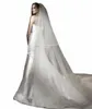 Schicht 2 Kapelle Länge Weiß Elfenbein Hochzeit Schleier Satin Edge Brautakrories Schleier 17xy#