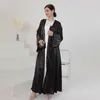 Ubranie etniczne Kobiety Frezing Abayas Dubai Turcja Kaftan muzułmanin kimono kardigan islamski pasek jalabiya ramadan eid Open Abaya sukienka Caftan