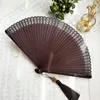 Dekorativa figurer Stora kinesiska fällbara fläktar Bambu Personlig Hanfu Handfestival Woven Ventilador Grande Room Decoration Object