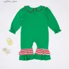 ROMPERS BOUTique Roupas de menina de menina Smock Romper Hand Bordado Roupas verdes lindas christams macacão 0-3t Para meninas de babi L410