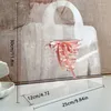 Shopping Bags Portable Flower Packing Bag Transparent Box With Handle Fresh Wrapping Handbag Wedding Gift Container