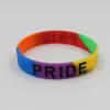 10 Style LGBT Silikonowy Bransoletka Rainbow Party Favor Paspand Borterband Gay Lesbian Pride Opaski