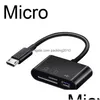 Connecteurs de câbles d'ordinateur 2024 Type-C Micro Adaptateur TF CF SD Memory Memory Reader Writer Compact Flash USB-C pour iPad Pro Huawei Book DHVRL