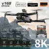 Drones New V168 Mini Drone 5G WiFi FPV Professina HD Aerial Photography 8k Dual-Camera Quadcopter for Optical Flow RC 240416