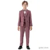 Pakken Kinderen Wit roze jas Vestbroek Bowtie 4ps Piano feestjurk Kinderceremonie Fotofoto Pak Flower Boys Performance kostuum