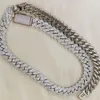 Sier/14k goud 6 mm/12 mm/13 mm VVS D kleur Handset Iced Moissanite Prong Hip Hop Cuban Link Chain Custom Necklace