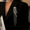 Xialuoke 1 Piece Vintage Hyperbole Crystal Pearl Jellyfish Brooch для женщин личностные кисточки с воротниками аксессуары 240416