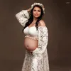 Vestidos de festa vestido de maternidade fora do ombro com bela estampa floral e fenda frontal elegante exclusiva