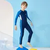 Helkropp en bit pojke badkläder långärmad baddräkt barn tonåring simning barn strandkläder surfing snorkling 240416