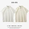 Polos męski en American 300G dzianinowy pasek koszulka Polo krótkie rękawowe letnie pół zip flip kołnierz Premium T-shirt
