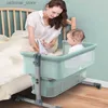 Baby Cribs Portable Baby Bedremovable Crib Foldbar Hög och låg justering av sömmar stort sängen Baby Nest kommer med madrassen Rocker L416