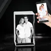 2D/3D Laser Engraved Crystal Po Frame Personazlied Pets Picture Cube Glass Alubms Gifts for Wedding Anniversary Keepsake 240403