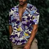 Chemises décontractées pour hommes boutonnés floraux Tropical Holiday Beach Summer Vêtements surdimensionnés Vintage