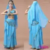 Scen Wear Belly Dancing Costume Set Egyption Egypten Dance Sari Kläder Kvinnor Bollywood Bellydance Dress