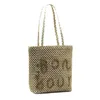 Evening Bags 2024 New Letter Woven Bag Single Shoulder Beach Straw Bag Simple And Generous T240416