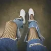 セクシーな靴下夏のセクシーなメッシュストッキング透明なスリムフィッシュネットパンストパーティークラブネットホールブラックタイツストッキングスモール/ミドル/ビッグメッシュ240416