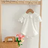 Rompers Baby Newborn Bodys Summer Doll Collar Baber Baber White Cotton One-pièce Vêtements Boys Boys Barch Turnits 0-24M L410