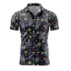 Chemises décontractées pour hommes pour hommes rétro à manches courtes Polo 3D Fleur imprimée complète T pour hommes TE-shirt surdimensionné d'été blusa masculina 240416