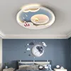 Chandeliers Child's Room Lamp Modern Astronaut LED Chandelier Light Blue Pink Lamps Bedroom Kitchen Boys Kids Fixtures Home Decor