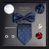 Blue Black Men's Tie Set, Box, Formal Business Gift, gåva till pojkvän och make's Valentine's Day