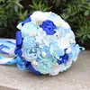 Decorative Flowers High Quality Silk Artificial Outdoor Wedding Blue And White Sea Shell Holding Bouquet Pographing Props