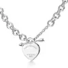 Tiffanybracelet Home Precision Высококачественное ожерелье сердца с одной стрелкой через персонализированную толстую цепь мелкие украшения 788