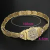 Sunspicems Chic Morocco Caftan Belt for Women Color Color Arabian Taist Chain Crystal Bride Wedding Bielry Body 240412