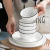 Tallrikar japansk stil grossist bordsvaror Set hushåll keramiska rätter gåva som ger pinnar gåvor