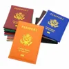 Travel Pu Leather Couverture de passeport persalisée Femmes USA Holder Couvriers américains pour Passport Girls Pouch 92EW #