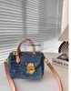 Sac d'oreiller en denim de luxe Designer Femmes Boston Sacs Bowling Fashion Crossbody Purse Purse Hands