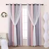 Cortina rosa cortinas de berçário Janela de blecaute para crianças decoração de quarto de crianças fofo star 1 painéis