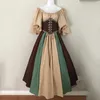 Sıradan Elbiseler Retro Cadılar Bayramı Kadın Elbise Giyim Vintage Rönesans Ortaçağ Peri Elf Kostümü Kısa Kollu Akşam Partisi Çöp Femme