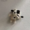 Plush Keychains 1Pc New Cute Plush Black Love Puppy Keychain Toy Stuffed Animal Puppy Doll Toys Backpack Bag Pendant Girl Gifts Y240415