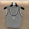 Sexy gestreepte tanktop dames mode eenvoudige streak gebreide dunne crop tops zomer mouwloze casual tanktops