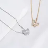 Designer Van Butterfly Full Diamond Necklace Womens Fashion Versatile Edition med inbäddning av högkvalitativ krage kedja