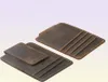 Crazy Horse Leather Money Clip magnétique Men Wallet S Design vintage Slim Card Wallet6878347