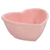 Dinnerware Sets 4 Pcs Containers Heart Salad Bowl Kitchen Soup Multi-purpose Rice Ceramic Dessert Pink Child