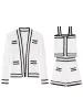 2024 Zomer Casual jurk gebreide ski shirt driedelige set korte rok korte mouw gebreide stof luxe designer kleding casual slijtage gebreide kleding