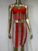 Landebahnkleider 2024 Damen sexy ärmellose Tube Top enge Mini -Gurt Bandagedress Anzug Geburtstag Feier Party Hochzeitskleid Longuette