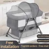 Baby Cribs Moverble Crib Foldbar Höjdjustering Stitching Big Bed Baby Cradle Bed BB Bed Anti-Spill Milk Portable L416