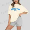 TRACKSUITS MULHER WHITE FOXX Conjunto de camiseta designer mulher tshirts Sorto de camiseta Top Sport Sport Woman Shorts Sleeve Street Slim Streetwear Tshirts 299