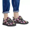 Chaussures décontractées Noisydesignens Black Mesh Flats Sneakers Pink Cow Skin Print