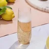Tass jetables pailles 6 pcs saké décor de bureau flûtes en plastique verre transparent tasse de boisson crème glacée