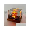 Objets décoratifs Figurines Explosion nucléaire Bomb Bomb Mushroom Cloud Lampe Sans flamme pour cour de salon décor 3d Night Light Recha Otpku